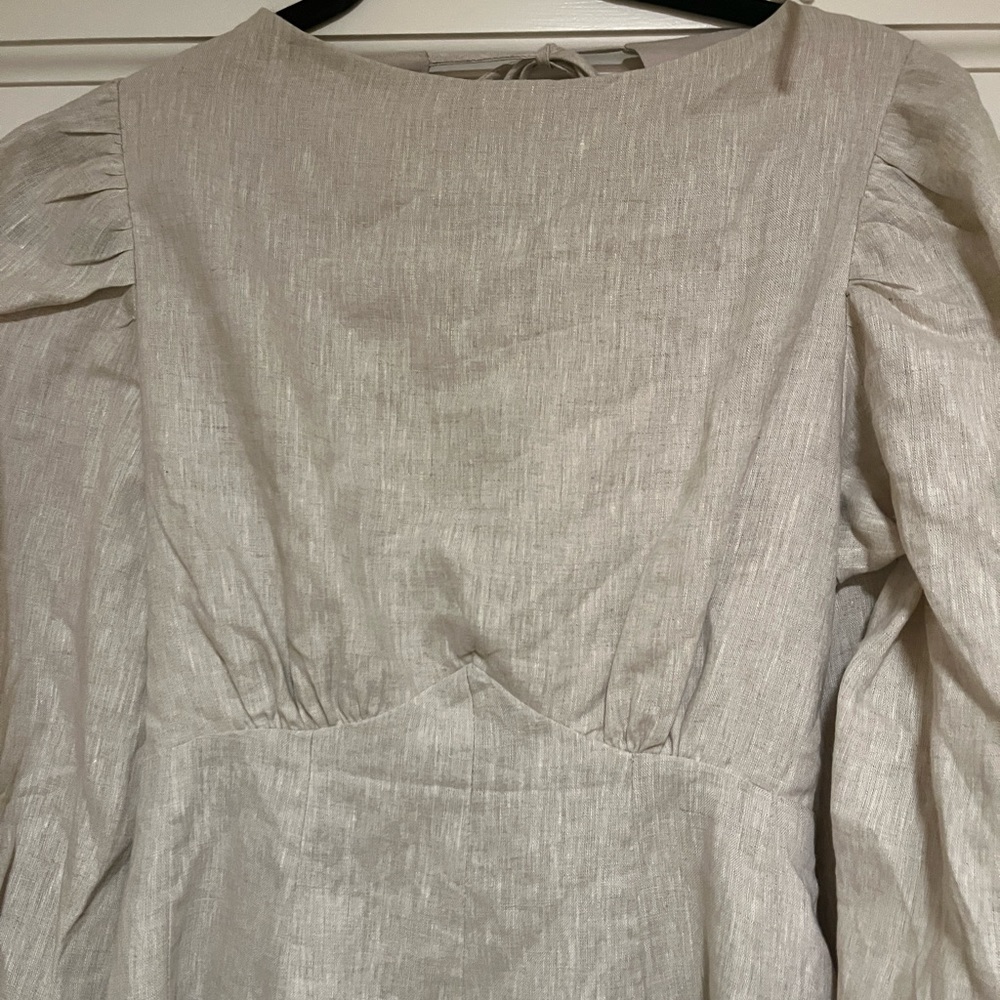 Dissh Natural Linen Midi Dress